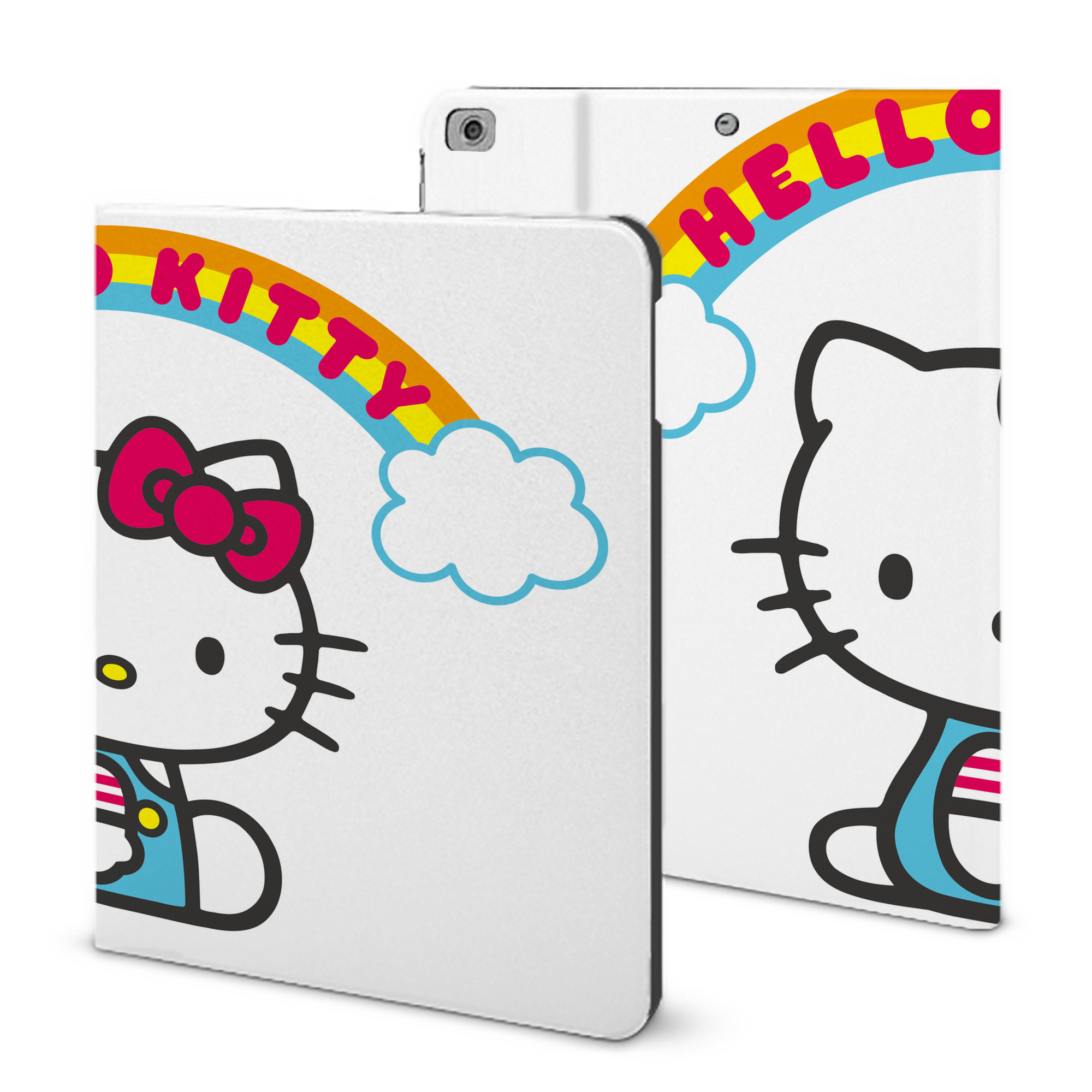 （画像用） Hello Kitty ハローキティ IPad ケース ブック型 PUレザー TPU 耐衝撃 軽量 薄型 ペン収納なし 全面保護 IPad 各モデル対応